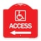 Signmission Access W/ Updated Isaand Left Arrow, Red & White Aluminum Architectural Sign, 18" H, RW-1818-24358 A-DES-RW-1818-24358 - alternate 1